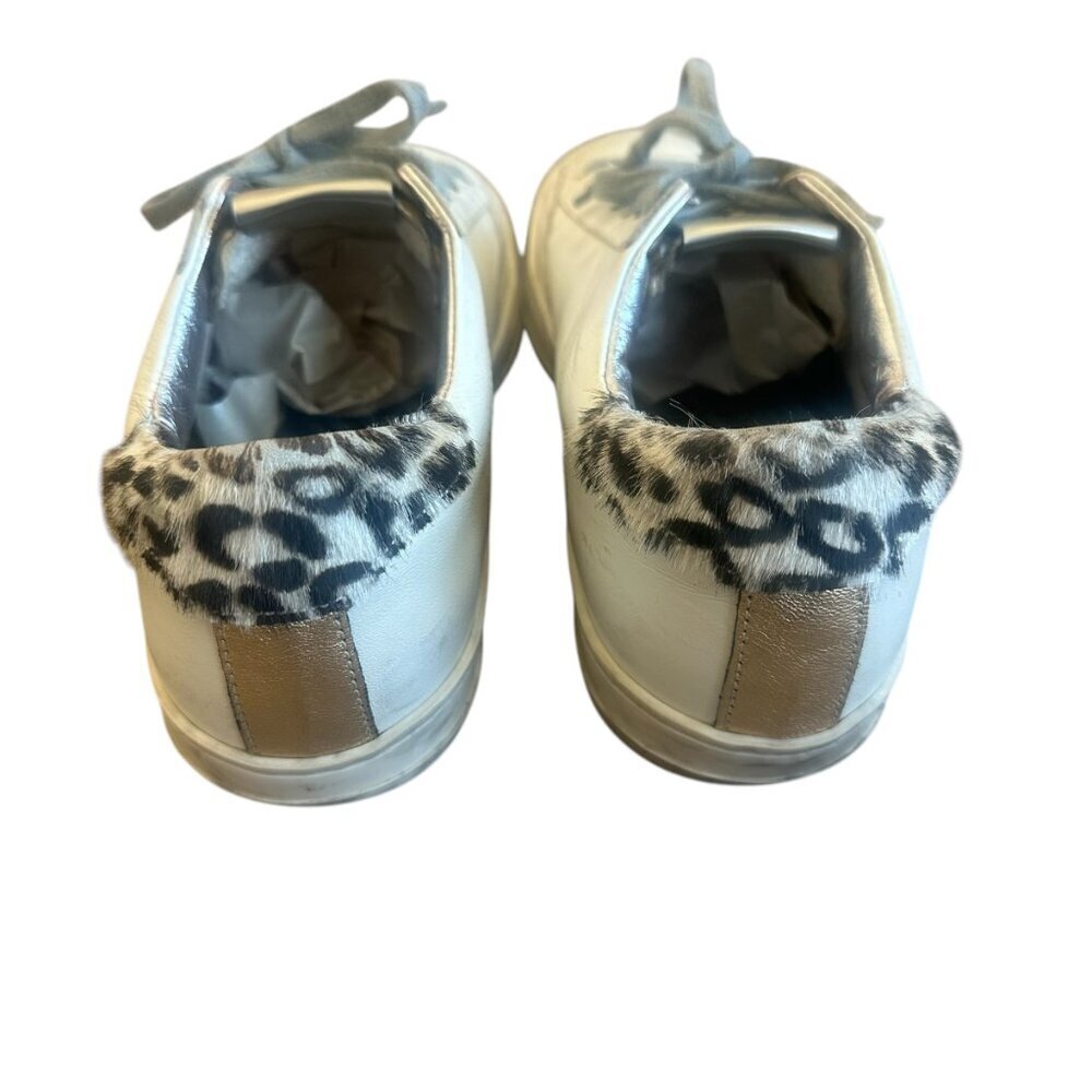 P448 Jack White Sneakers Tennis Shoes Animal Print Silver Size 38 7.5 Women's - Picture 4 of 13